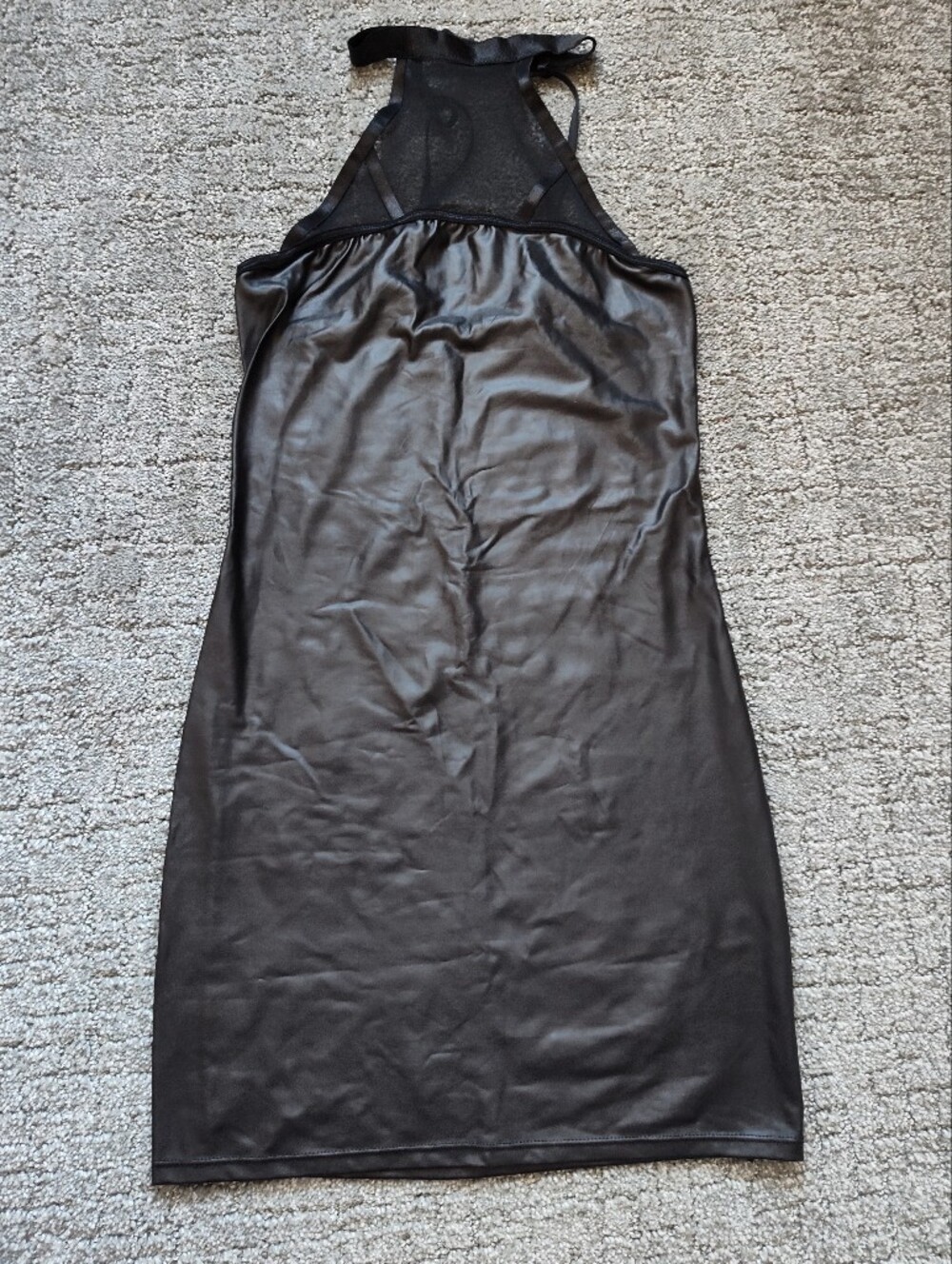 Black Faux Leather Dress